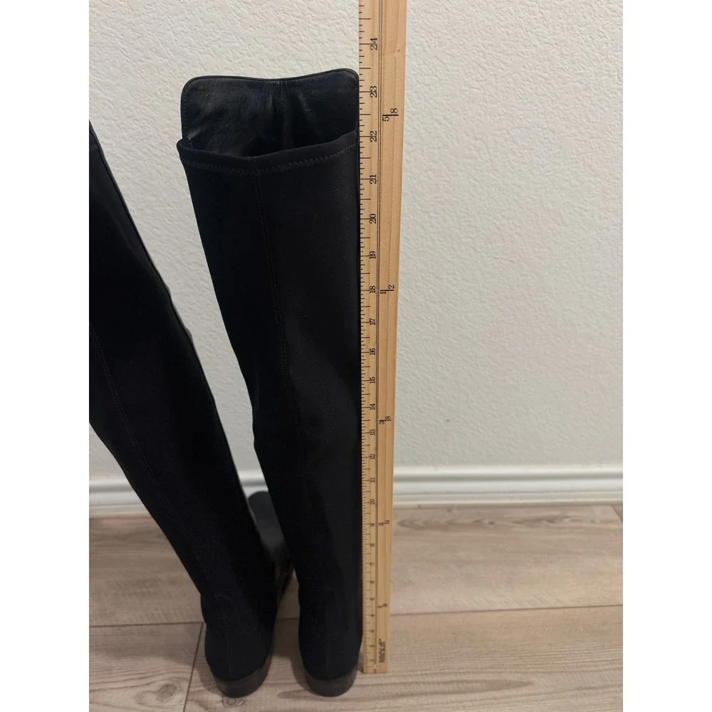 Stuart Weitzman 5050‎ Black Leather Over-The-Knee Boots Women's US Size 10.5B
